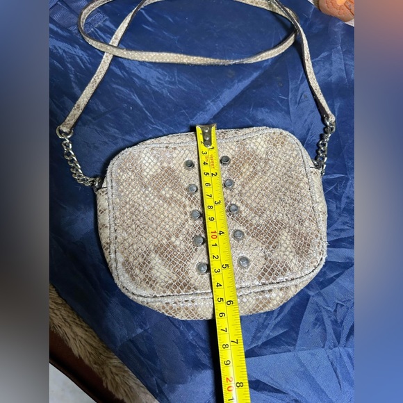 Michael Kors Mini Crossbody Bag Chain Strap Black Snake Print Purse - Picture 3 of 12